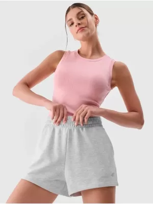 Pantaloni scurți pentru doamne 4F WMM00TSHOF542 MELANGE GRI GRI RECE