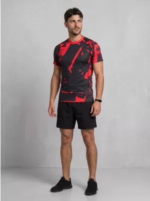 Tricou de compresie funcțională pentru bărbați cu premiu cu mânecă scurtă ALTISPORT VOJ/ALM079TR04 NEGRU -D