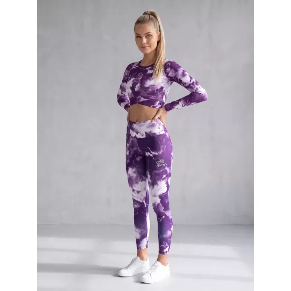  Top funcțional pentru femei cu mâneci lungi premium ALTISPORT VOJ/ALW066TR04 ALB -VIOLET 