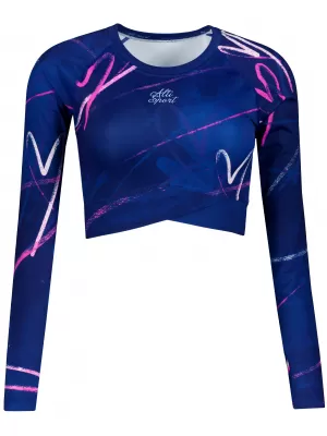 Top funcțional pentru femei cu mâneci lungi premium ALTISPORT VOJ/ALW082TR04 ALBASTRU ÎNCHIS