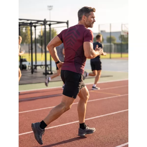  Tricou de compresie funcțională pentru bărbați cu premiu cu mânecă scurtă ALTISPORT VOJ/ALM095TR04 VIN ROȘU 