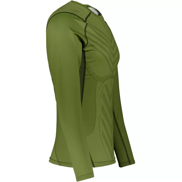  Tricou de compresie funcțională pentru bărbați cu premium cu mânecă lungă ALTISPORT VOJ/ALM095TR03 VERDE 