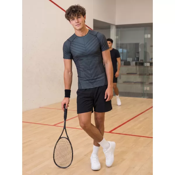  Tricou de compresie funcțională pentru bărbați cu premiu cu mânecă scurtă ALTISPORT VOJ/ALM095TR04 NEGRU 
