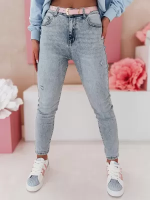 Pantalonii pentru doamne DSTREET SKINNEX UY2476 ALBASTRU