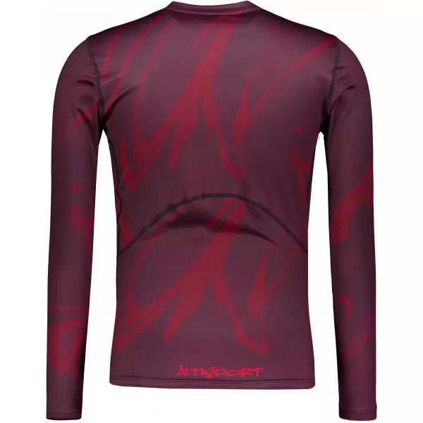  Tricou de compresie funcțională pentru bărbați cu premium cu mânecă lungă ALTISPORT VOJ/ALM072TR03 VIN ROȘU 