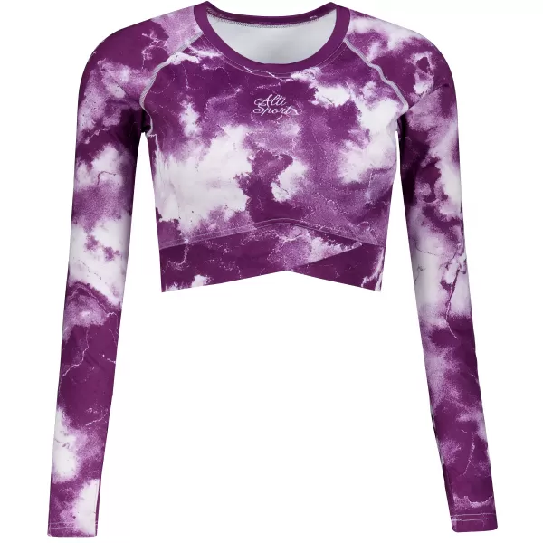  Top funcțional pentru femei cu mâneci lungi premium ALTISPORT VOJ/ALW066TR04 ALB -VIOLET 