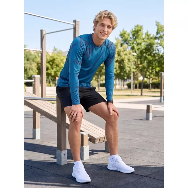  Tricou de compresie funcțională pentru bărbați cu premium cu mânecă lungă ALTISPORT VOJ/ALM079TR03 ALBASTRU 