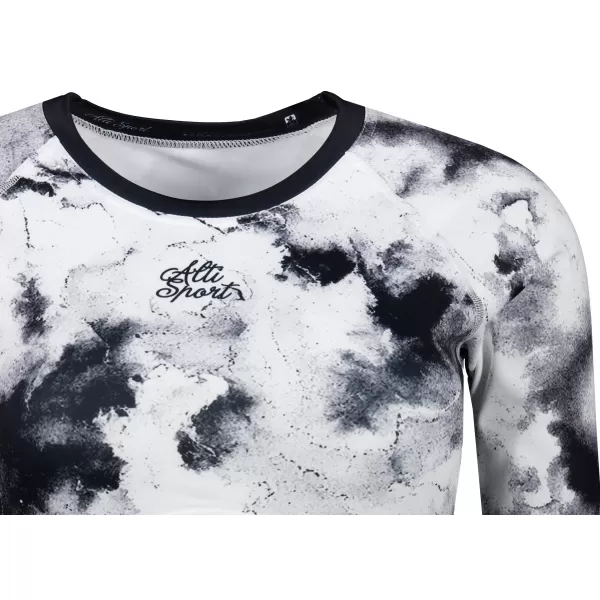  Top funcțional pentru femei cu mâneci lungi premium ALTISPORT VOJ/ALW066TR04 ALB -ȘI -BLACK 