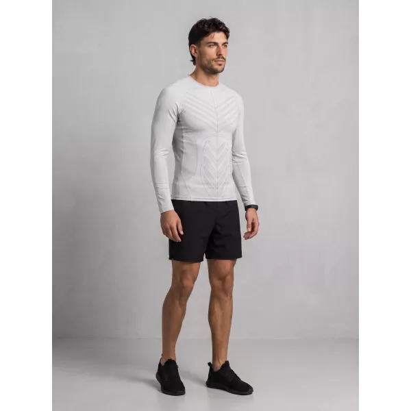  Tricou de compresie funcțională pentru bărbați cu premium cu mânecă lungă ALTISPORT VOJ/ALM095TR03 GRI 