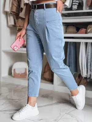Pantalonii pentru doamne DSTREET CHINOSKA UY2559 ALBASTRU