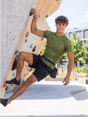 Tricou de compresie funcțională pentru bărbați cu premiu cu mânecă scurtă ALTISPORT VOJ/ALM095TR04 VERDE