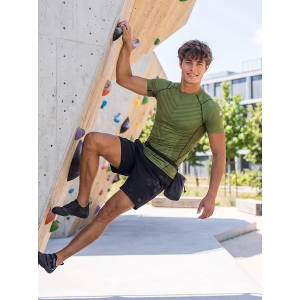  Tricou de compresie funcțională pentru bărbați cu premiu cu mânecă scurtă ALTISPORT VOJ/ALM095TR04 VERDE 