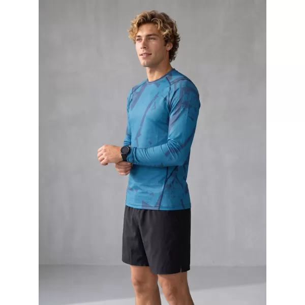  Tricou de compresie funcțională pentru bărbați cu premium cu mânecă lungă ALTISPORT VOJ/ALM079TR03 ALBASTRU 