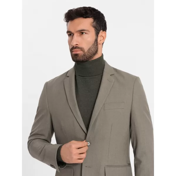  Pánské sako OMBRE OM-BLZB-0135 OLIVE 