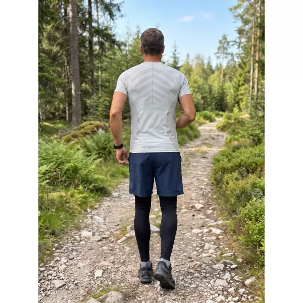  Tricou de compresie funcțională pentru bărbați cu premiu cu mânecă scurtă ALTISPORT VOJ/ALM095TR04 GRI 