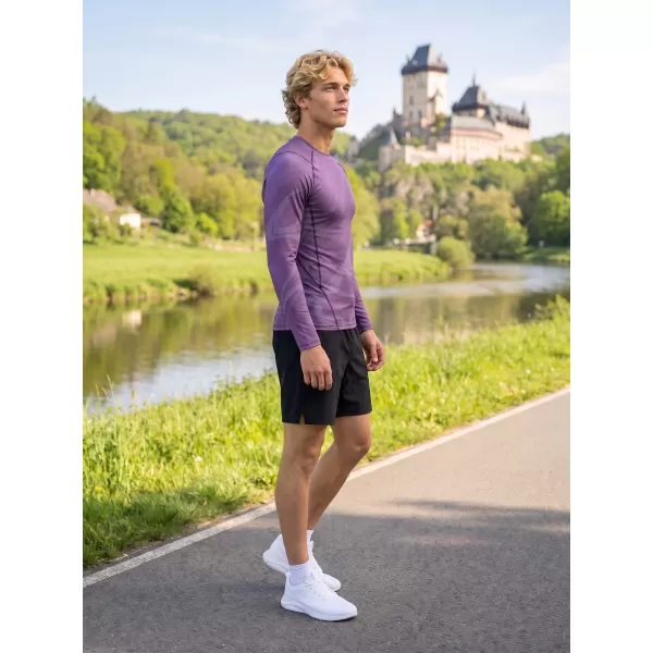  Tricou de compresie funcțională pentru bărbați cu premium cu mânecă lungă ALTISPORT VOJ/ALM072TR03 VIOLET 
