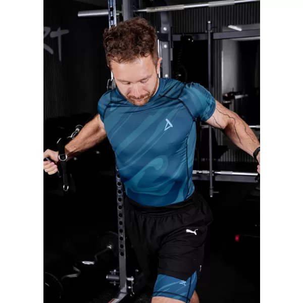  Tricou de compresie funcțională pentru bărbați cu premiu cu mânecă scurtă ALTISPORT VOJ/ALM072TR04 KEROSEN 