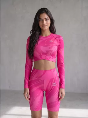 Top funcțional pentru femei cu mâneci lungi premium ALTISPORT VOJ/ALW072TR04 ROZ FIERBINTE