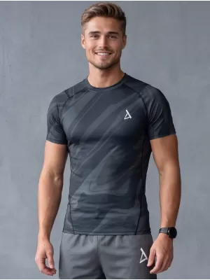 Tricou de compresie funcțională pentru bărbați cu premiu cu mânecă scurtă ALTISPORT VOJ/ALM072TR04 NEGRU