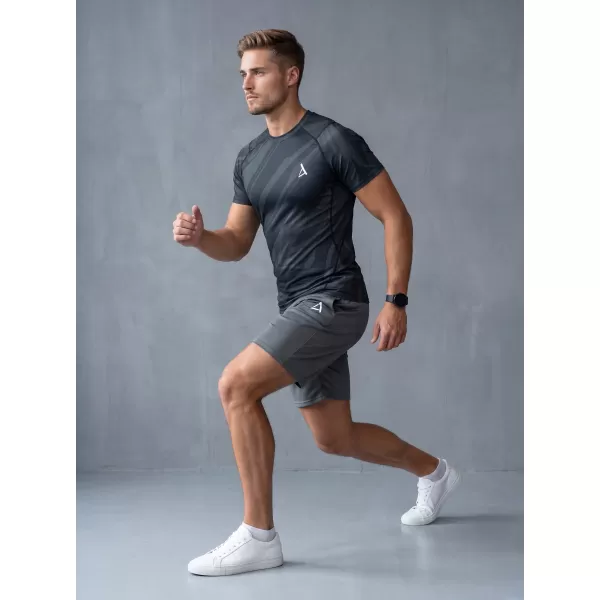  Tricou de compresie funcțională pentru bărbați cu premiu cu mânecă scurtă ALTISPORT VOJ/ALM072TR04 NEGRU 