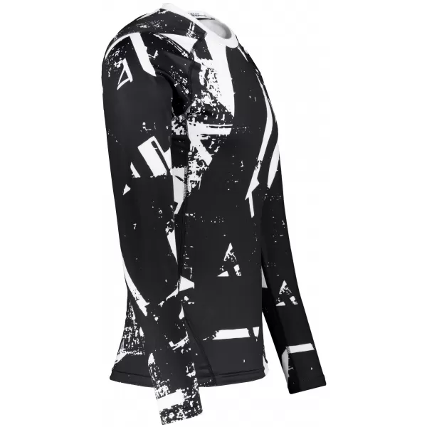  Tricou de compresie funcțională pentru bărbați cu premium cu mânecă lungă ALTISPORT VOJ/ALM079TR03 ALB -NEGRU 