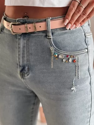 Pantalonii pentru doamne DSTREET BLINGBLING UY2451 ALBASTRU