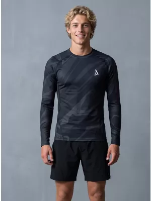Tricou de compresie funcțională pentru bărbați cu premium cu mânecă lungă ALTISPORT VOJ/ALM072TR03 NEGRU