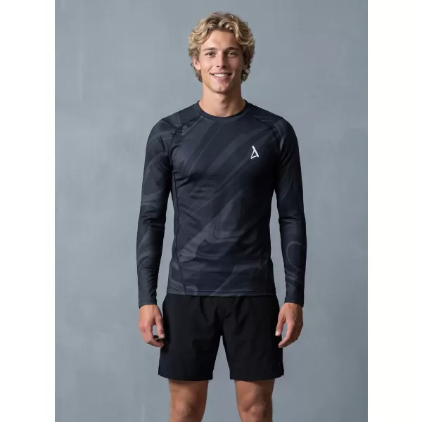  Tricou de compresie funcțională pentru bărbați cu premium cu mânecă lungă ALTISPORT VOJ/ALM072TR03 NEGRU 