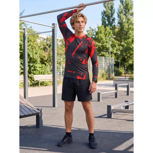 Tricou de compresie funcțională pentru bărbați cu premium cu mânecă lungă ALTISPORT VOJ/ALM079TR03 NEGRU -D 