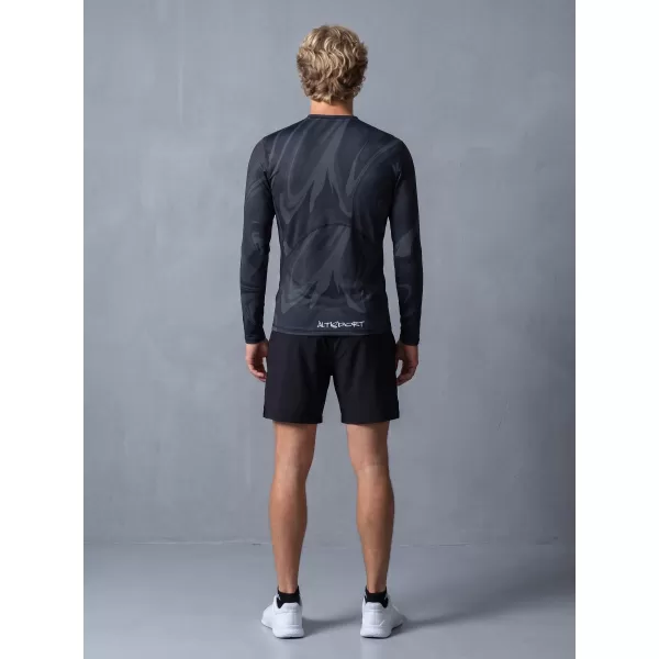  Tricou de compresie funcțională pentru bărbați cu premium cu mânecă lungă ALTISPORT VOJ/ALM072TR03 NEGRU 