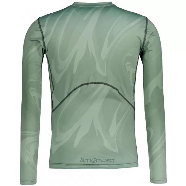  Tricou de compresie funcțională pentru bărbați cu premium cu mânecă lungă ALTISPORT VOJ/ALM072TR03 VERDE 