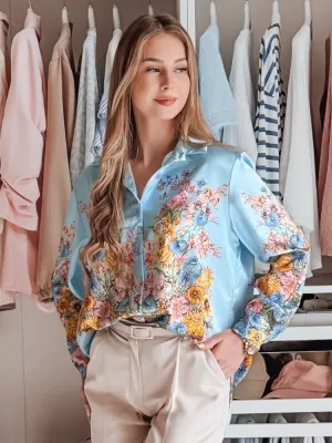 Cămaşă DSTREET BLOSSIVA DY0466 ALBASTRU DESCHIS
