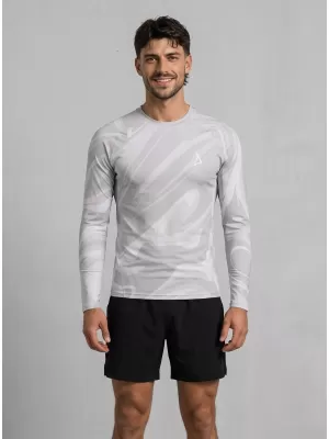 Tricou de compresie funcțională pentru bărbați cu premium cu mânecă lungă ALTISPORT VOJ/ALM072TR03 GRI