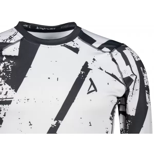  Tricou de compresie funcțională pentru bărbați cu premium cu mânecă lungă ALTISPORT VOJ/ALM079TR03 NEGRU -GRAY 