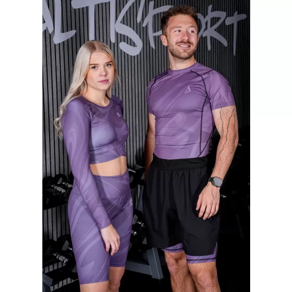  Tricou de compresie funcțională pentru bărbați cu premiu cu mânecă scurtă ALTISPORT VOJ/ALM072TR04 VIOLET 