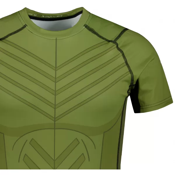  Tricou de compresie funcțională pentru bărbați cu premiu cu mânecă scurtă ALTISPORT VOJ/ALM095TR04 VERDE 