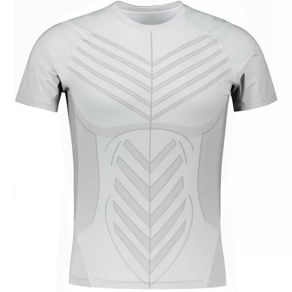  Tricou de compresie funcțională pentru bărbați cu premiu cu mânecă scurtă ALTISPORT VOJ/ALM095TR04 GRI 