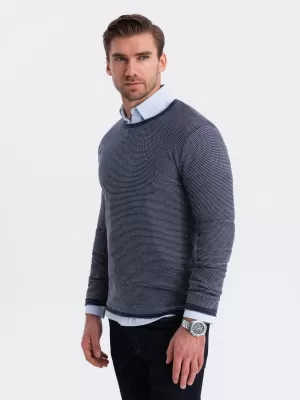 Pulover pentru bărbați OMBRE OM-SWSW-0118 ALBASTRU MARIN