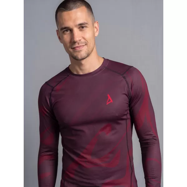  Tricou de compresie funcțională pentru bărbați cu premium cu mânecă lungă ALTISPORT VOJ/ALM072TR03 VIN ROȘU 