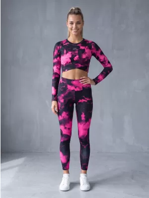 Top funcțional pentru femei cu mâneci lungi premium ALTISPORT VOJ/ALW066TR04 NEGRU -PINK