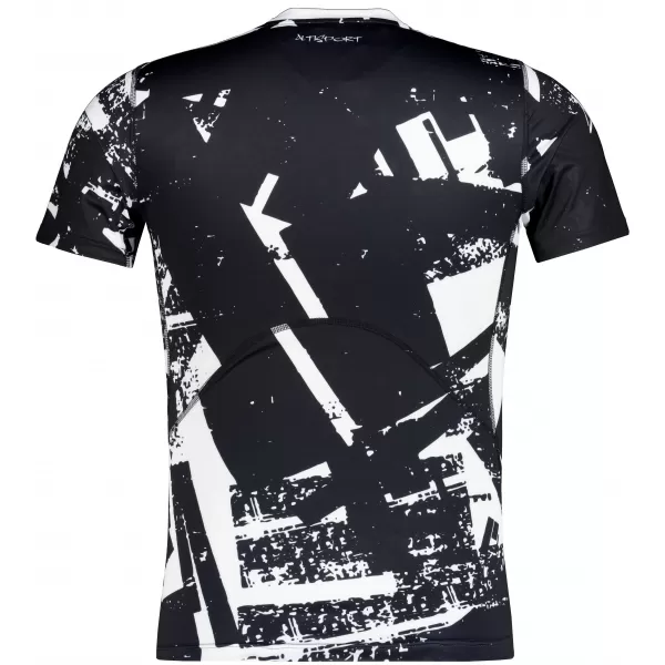  Tricou de compresie funcțională pentru bărbați cu premiu cu mânecă scurtă ALTISPORT VOJ/ALM079TR04 ALB -NEGRU 