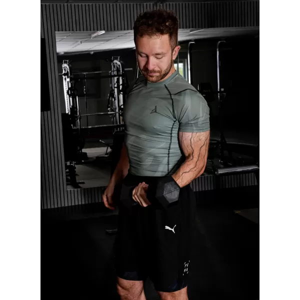  Tricou de compresie funcțională pentru bărbați cu premiu cu mânecă scurtă ALTISPORT VOJ/ALM072TR04 VERDE 