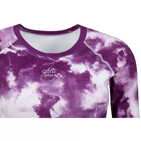  Top funcțional pentru femei cu mâneci lungi premium ALTISPORT VOJ/ALW066TR04 ALB -VIOLET 
