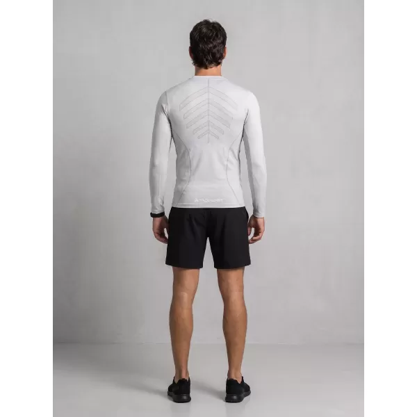  Tricou de compresie funcțională pentru bărbați cu premium cu mânecă lungă ALTISPORT VOJ/ALM095TR03 GRI 