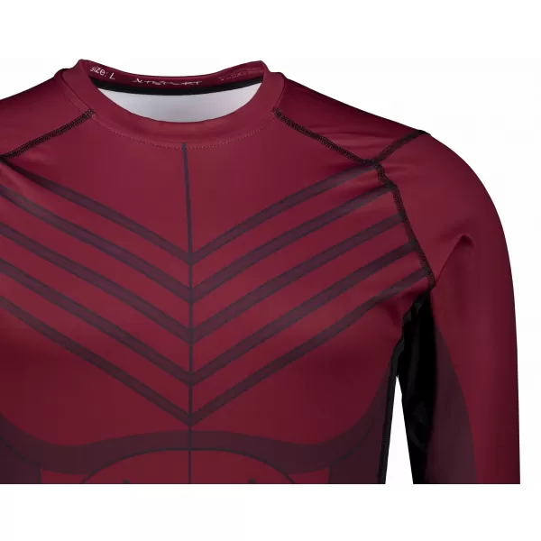  Tricou de compresie funcțională pentru bărbați cu premium cu mânecă lungă ALTISPORT VOJ/ALM095TR03 VIN ROȘU 