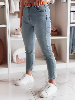Pantalonii pentru doamne DSTREET CURVITA UY2471 ALBASTRU