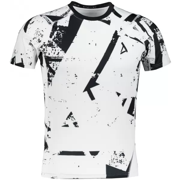  Tricou de compresie funcțională pentru bărbați cu premiu cu mânecă scurtă ALTISPORT VOJ/ALM079TR04 ALB -ȘI -BLACK 