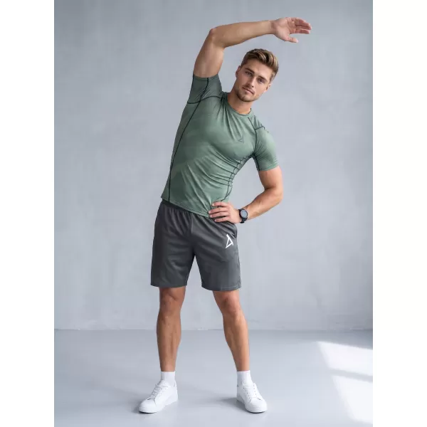  Tricou de compresie funcțională pentru bărbați cu premiu cu mânecă scurtă ALTISPORT VOJ/ALM072TR04 VERDE 