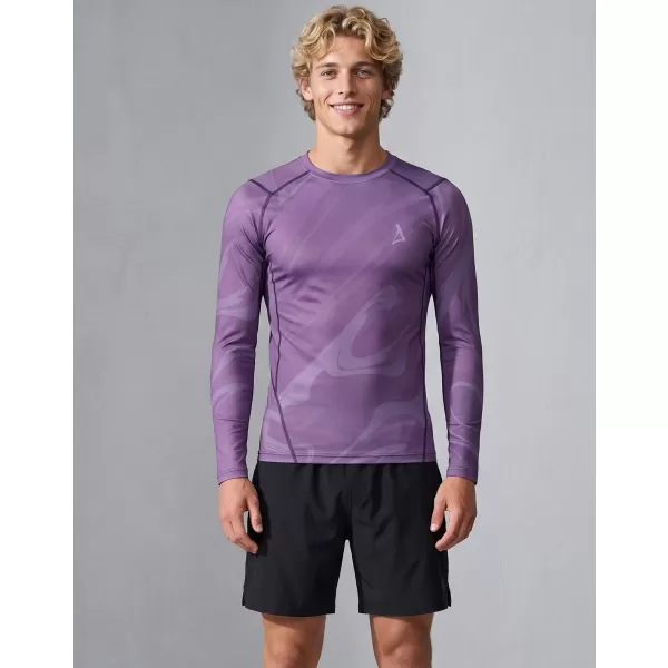  Tricou de compresie funcțională pentru bărbați cu premium cu mânecă lungă ALTISPORT VOJ/ALM072TR03 VIOLET 