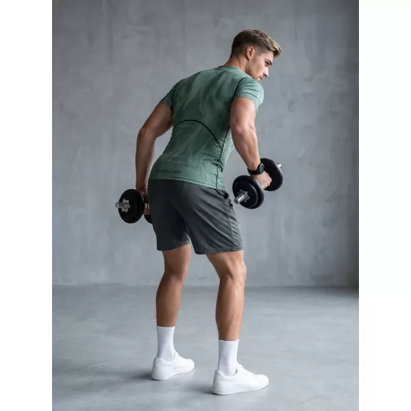  Tricou de compresie funcțională pentru bărbați cu premiu cu mânecă scurtă ALTISPORT VOJ/ALM072TR04 VERDE 